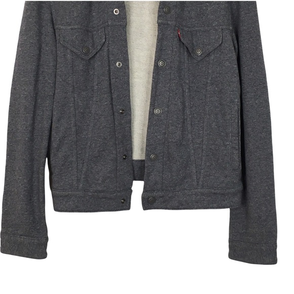 ❗️SOLD❗️Levi’s Soft Shell Commuter Trucker Snap Button Jacket Gray Size Small - Picture 4 of 10